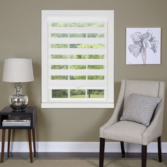 Cielo Cordless Sheer Double Layered Shade 33x72 - White